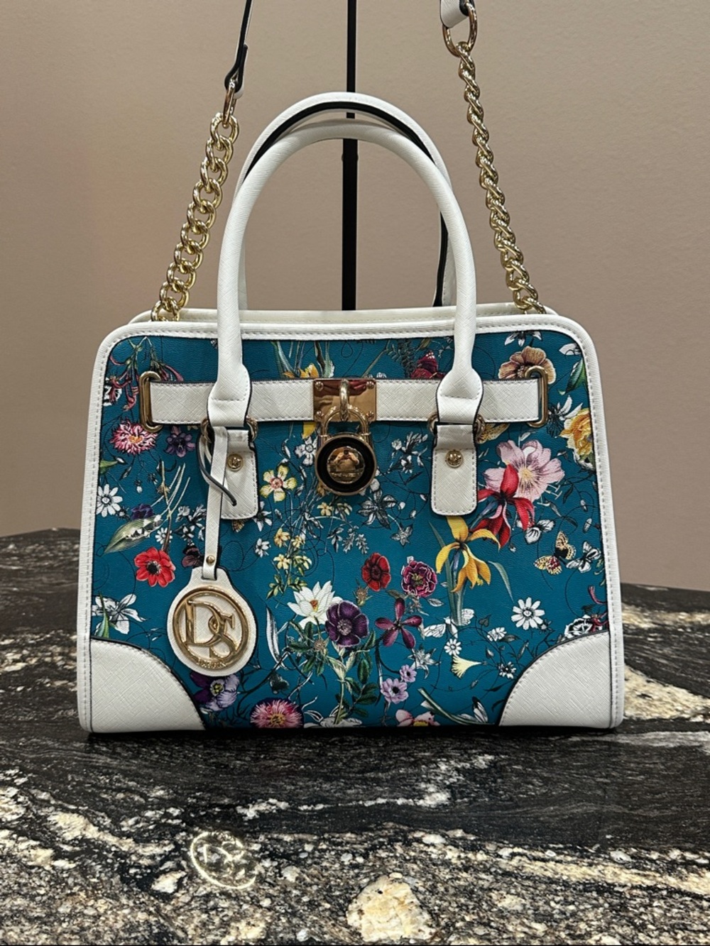 🩵 Dasein Floral Satchel - Picture 2 of 10